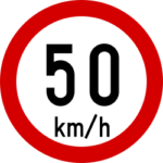 segnale irlandese vietato superare la velocità di 50 km orari
