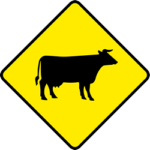 segnale irlandese attraversamento di bestiame o altri animali da fattoria