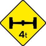 segnale irlandese limitazione al transito dei veicoli aventi peso per asse superiore a quello indicato