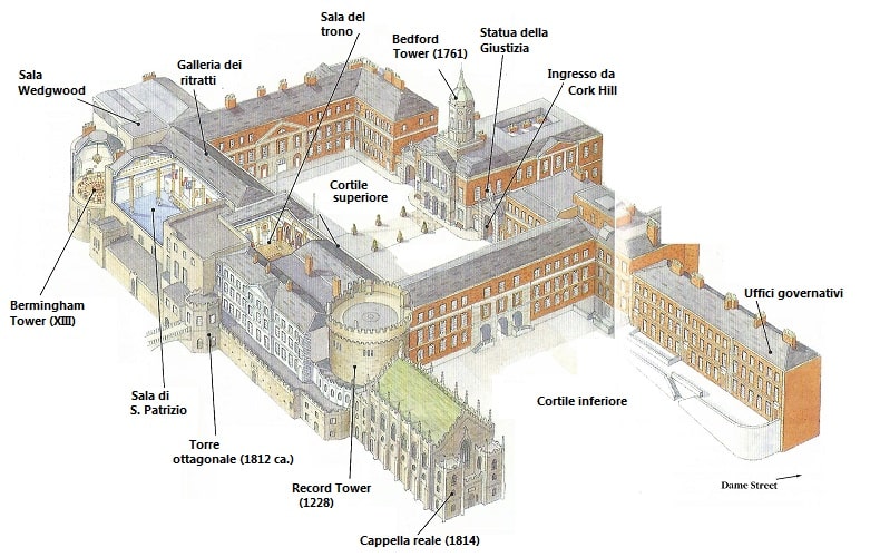 cartina del castello di dublino