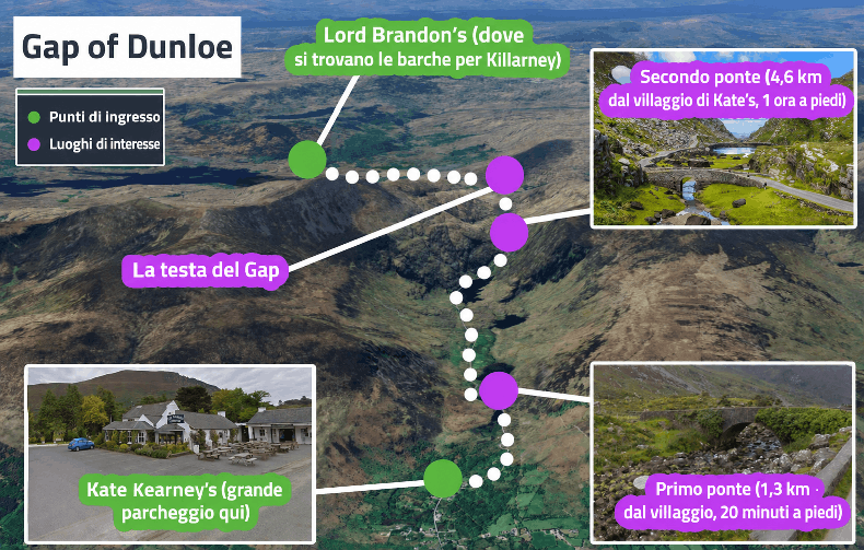 Cartina del Gap of Dunloe